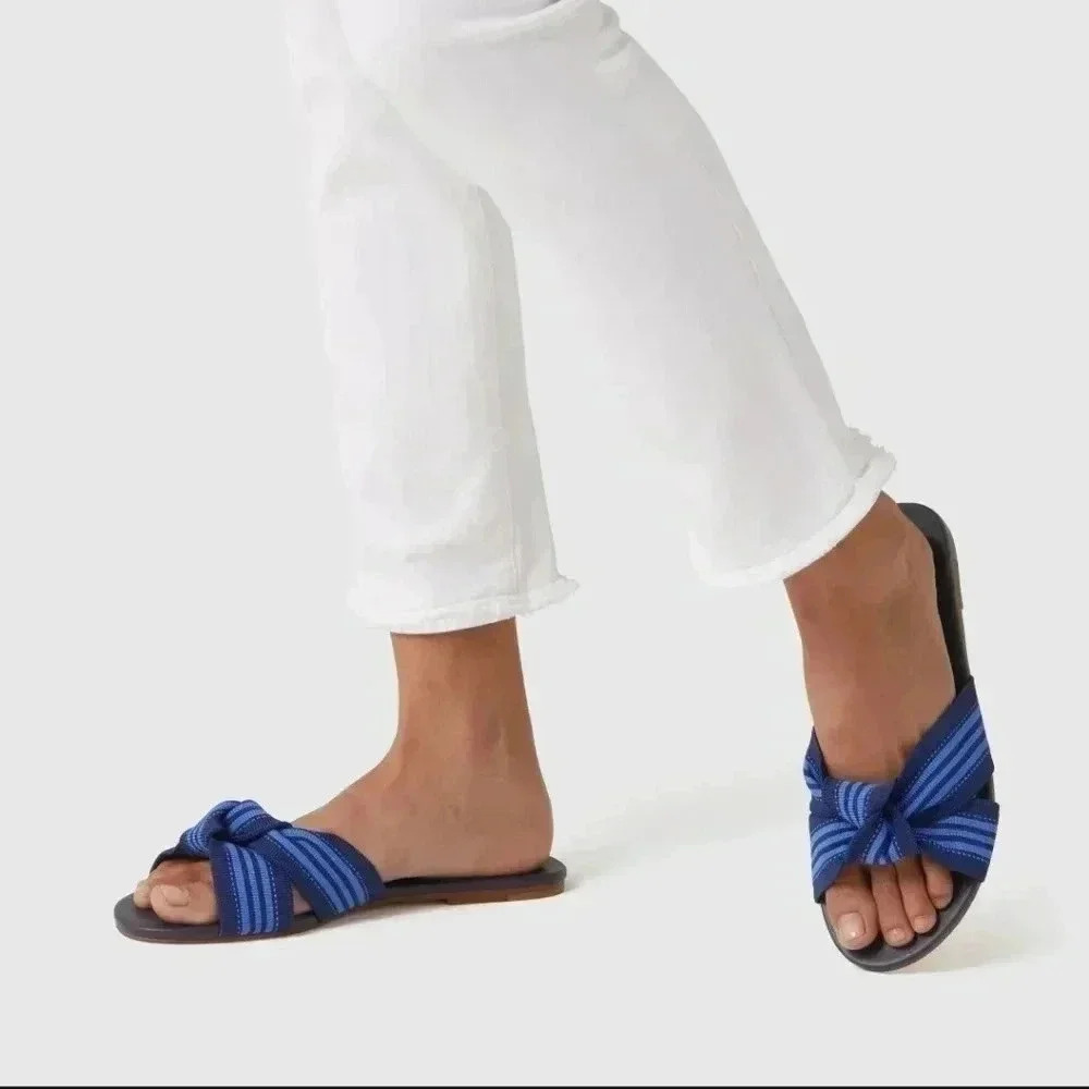 Rothy’s The Knot Cobalt Stripe Sandals Women’s